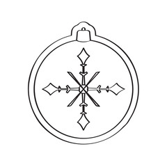 Fototapeta premium Gingerbread with a christmas ball ornament shape. Vector illustration design