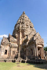 View of hindu castle rock old artichecture in Phanom Rung historical park.