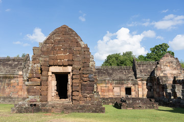 View of hindu castle rock old artichecture in Phanom Rung historical park.