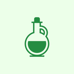 Flask icon vector in green
