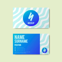 Memphis style creative business card design in bold colors