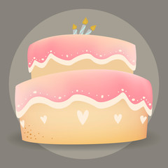 Happy birthday cake design vector
