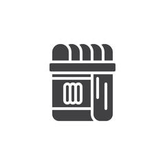 Chips package vector icon. filled flat sign for mobile concept and web design. Cookies pack simple solid icon. Symbol, logo illustration. Pixel perfect vector graphics