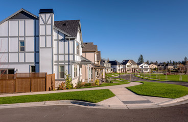 Row of houses in Willsonville Oregon.