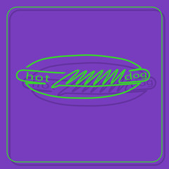 icon for cafe, fast food cafe from contours on uv background hotdog