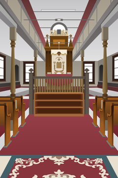 Interior Of A Synagogue Illustration