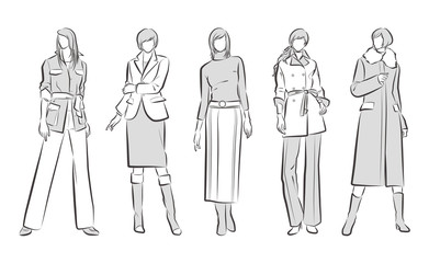 女性のファッションイラスト