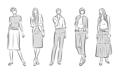 女性のファッションイラスト