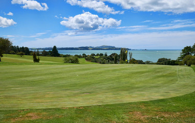 Fototapeta na wymiar Golf in New Zealand by Russel Bay and KeriKeri