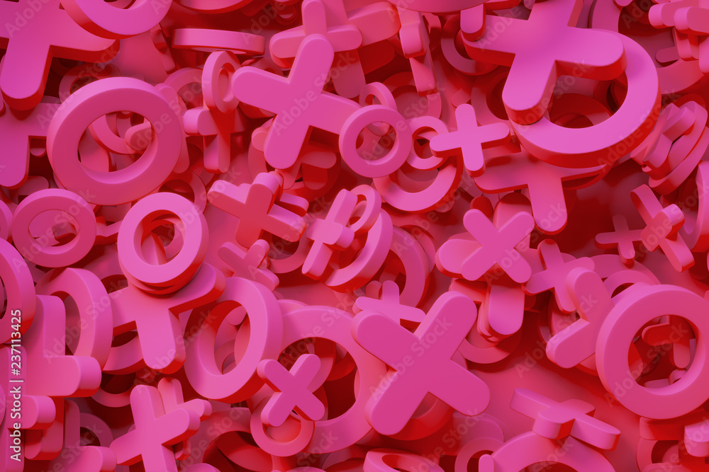 Poster pink background consisting of game keys joystick. 3d rendering