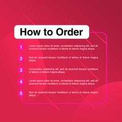 template illustration how to order, format order, Online payment, Payment options, call to action, online shop, social media. Modern design.