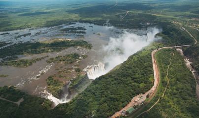 Victoria waterfalls aerial