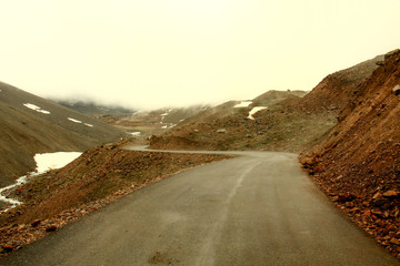 A road in the Himalayan Mountains