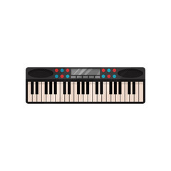 Fototapeta premium Synthesizer, electronic piano musical instrument vector Illustration on a white background