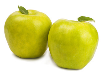 Green apples isolated on white background