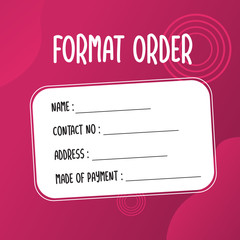 template illustration how to order, format order, Online payment, Payment options, call to action, online shop, social media. Modern design.