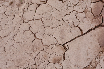 Cracked dry soil.
