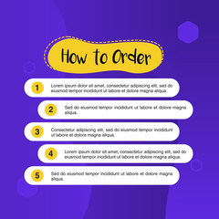 template illustration how to order, format order, Online payment, Payment options, call to action, online shop, social media. Modern design.
