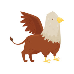 Griffin mythical creature vector Illustration on a white background