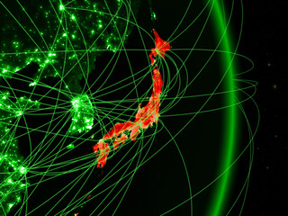 Japan on green Earth