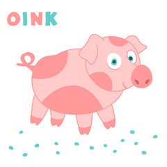 Cute pig. Vector illustration.