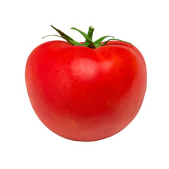 Ripe red tomato isolated on white background