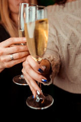 Girls celebrating bachelorette party bride