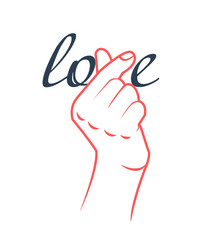 concept of the word love  fingers  heart