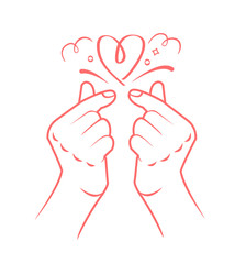 korea finger heart  icon