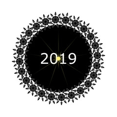 Vector illustration of date of next year, icon in flat style.
