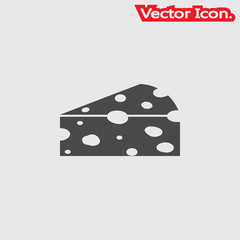 Cheese icon isolated sign symbol and flat style for app, web and digital design. Vector illustration.