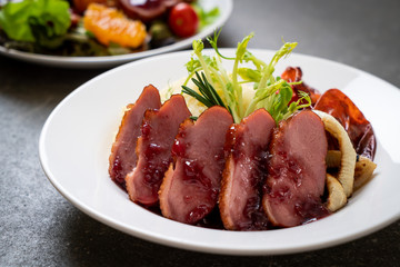 grilled duck breast with sauce