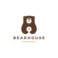 bear house home logo vector icon illustration
