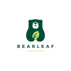 bear leaf leaves natural nature logo vector icon illustration