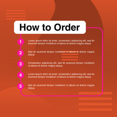 template illustration how to order, format order, Online payment, Payment options, call to action, online shop, social media. Modern design.