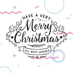 Merry Christmas typography.