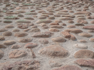 Pathway with colored stones