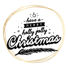 Merry Christmas typography.