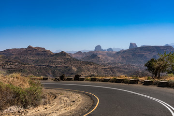 Äthiopien - Landschaft auf der Fahrt vom Sämen-Nationalpark nach Aksum