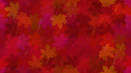 Naklejka na ściany i meble Falling maple leaves, raindrops. Autumn background. The idea of design of tiles, wallpaper, packaging, textiles, background.