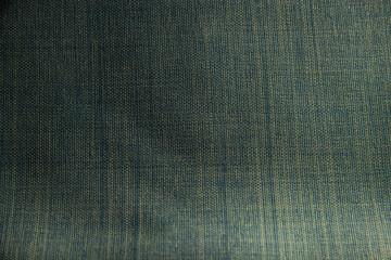 Gray-blue background texture of linen fabric closeup
