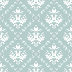 Orient vector classic pattern. Seamless abstract background with vintage elements. Orient light blue and white background. Ornament for wallpaper and packaging