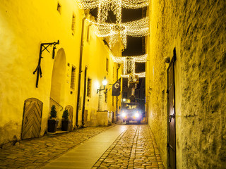 Decorated for Christmas old Street in Tallinn