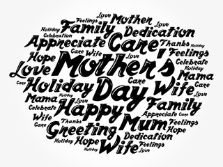 Fototapeta premium Mother's Day word cloud, care, love, family, motherhood concept