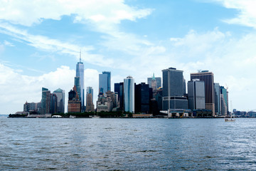 Naklejka premium Skyline of Downtown of Manhattan in New York