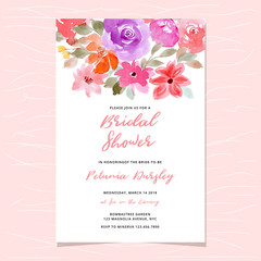 bridal shower with floral watercolor header