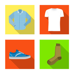 Isolated object of man and clothing logo. Collection of man and wear stock symbol for web.
