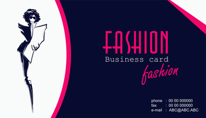 Business cards with fashion woman.