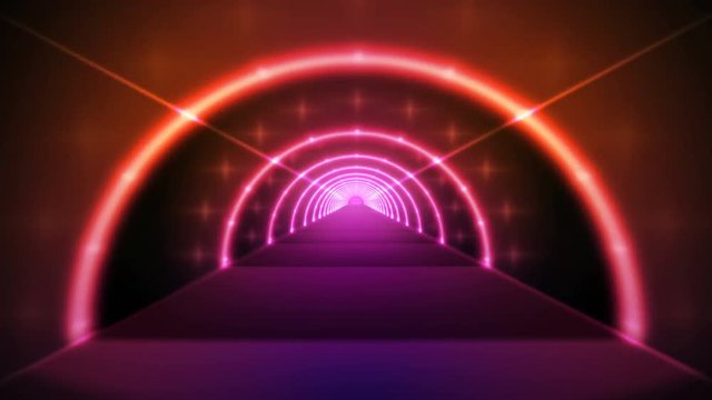 Motion Graphic , Loop clips cicle glowing lines, tunnel, neon lights
