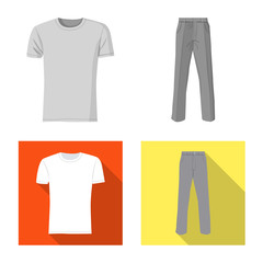 Vector design of man and clothing icon. Collection of man and wear vector icon for stock.